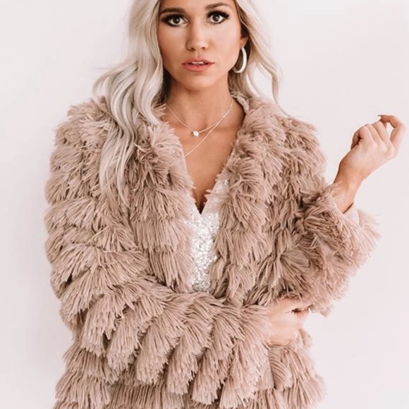faux fur fringe jacket